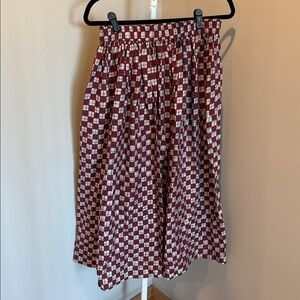 Runaway Bicycle Red and White Checkered Skirt